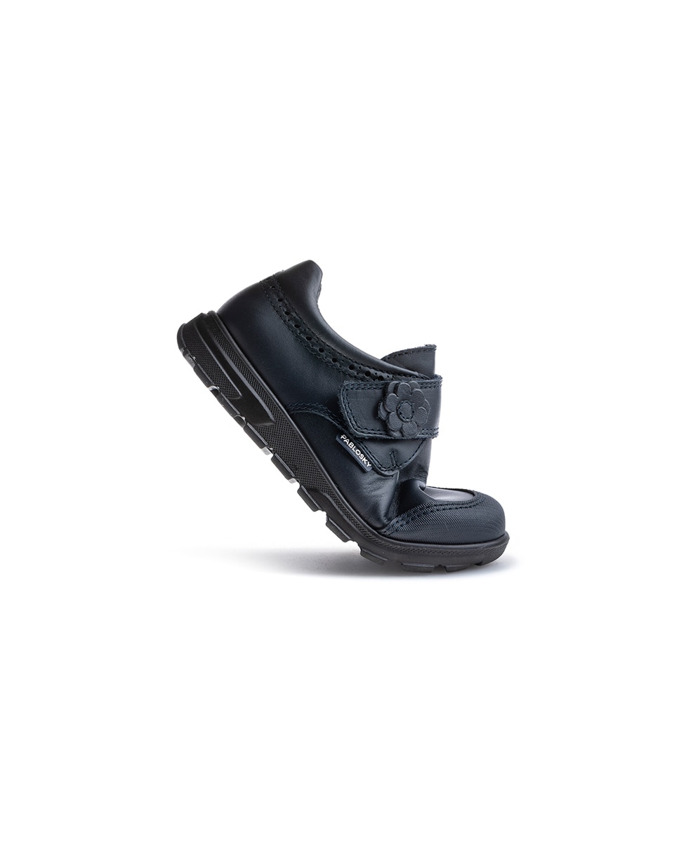 Mocasines de niña pablosky de piel con cierre adherente para el cole - Azul Azul-5