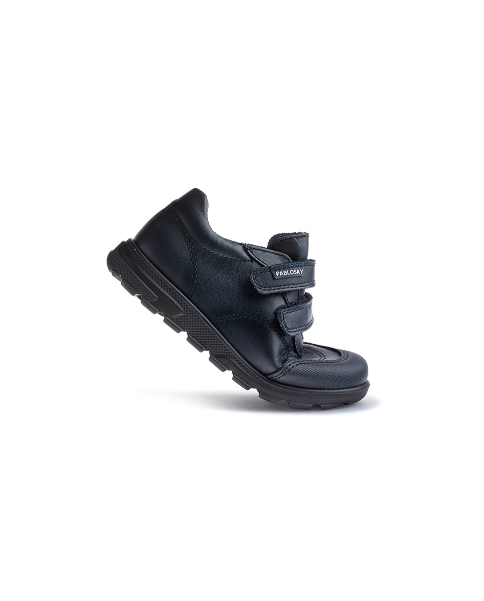Mocasines de niños pablosky de piel con cierre adherente para el cole - Azul Azul-5