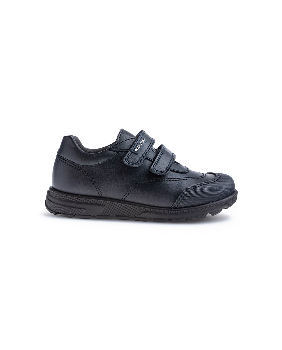 Mocasines de niños pablosky de piel con cierre adherente para el cole - Azul Azul-6