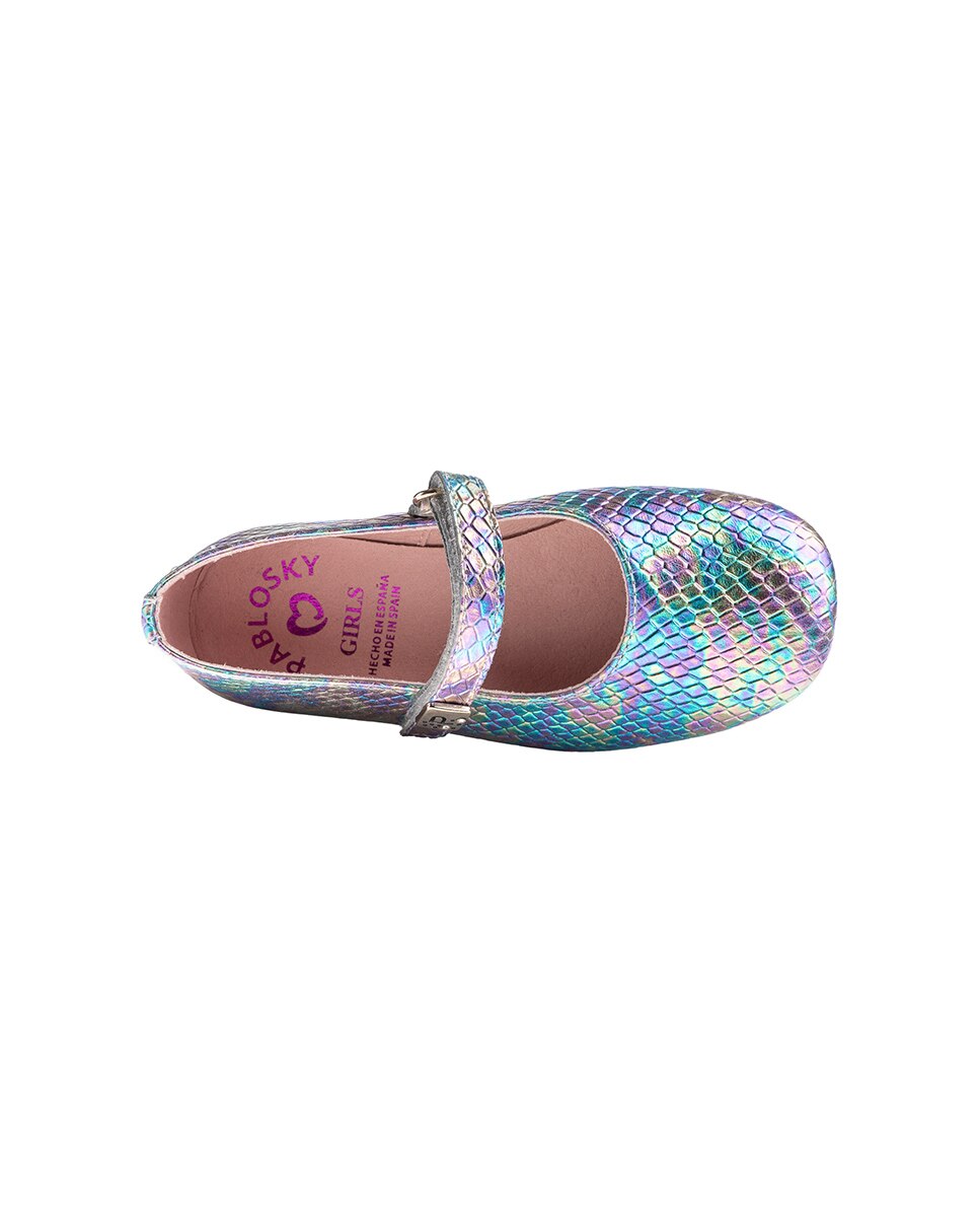 Bailarinas de niña de piel con cierre adherente - Pablosky - Multicolor Multicolor-4