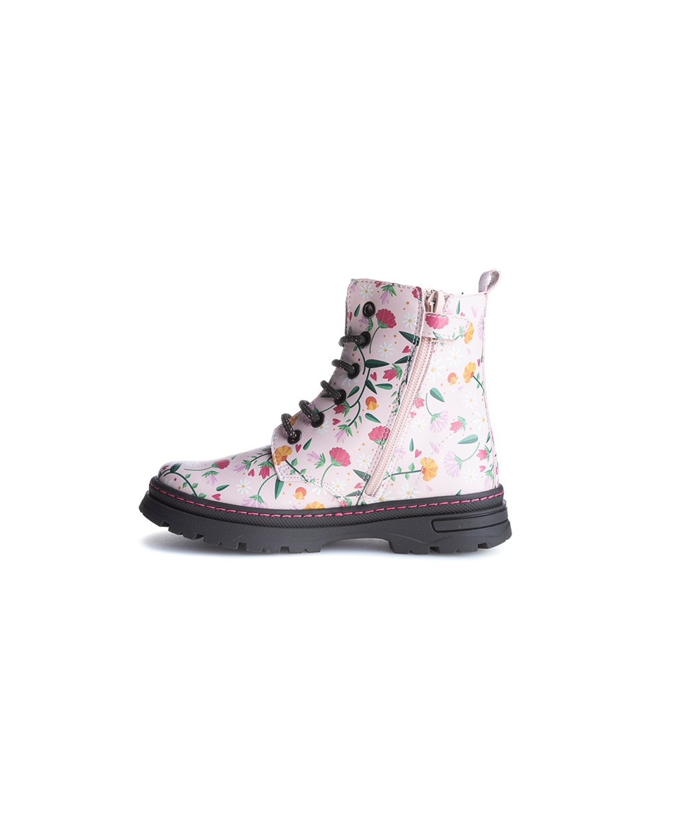 Botines de niña Pablosky textiles con cremallera - Rosa Rosa-5