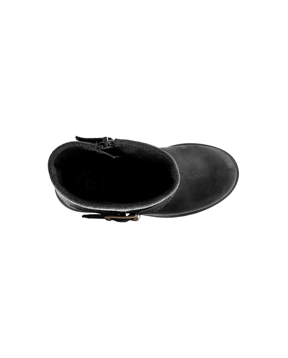 Botas de niña de piel con cremallera - Pablosky - Negro Negro-4