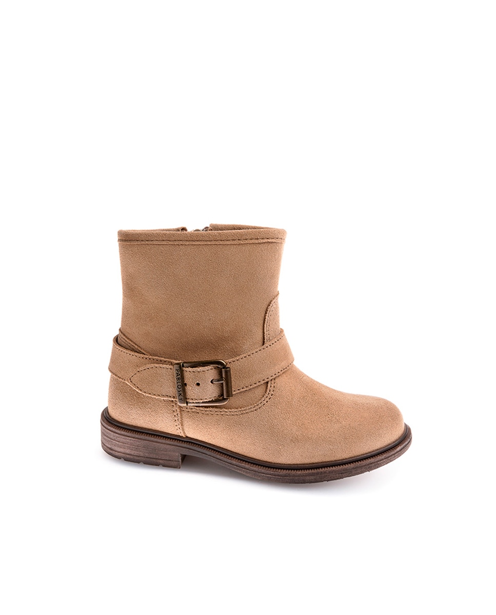 Botas de niña de piel con cremallera - Pablosky - Camel Camel-1