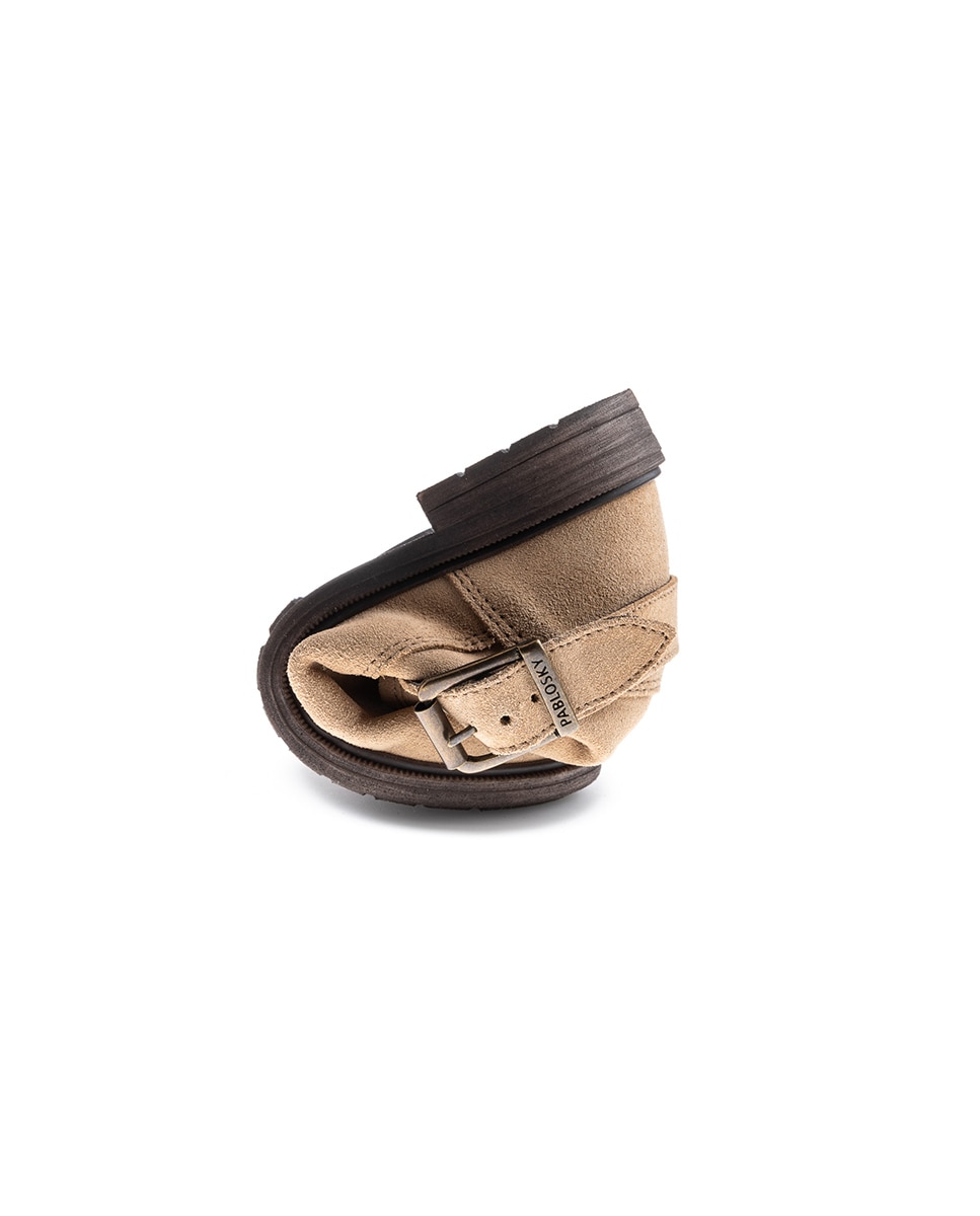 Botas de niña de piel con cremallera - Pablosky - Camel Camel-2
