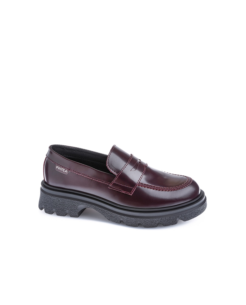 Imagen 0 de Mocasines de niña de piel para uniforme escolar Negro