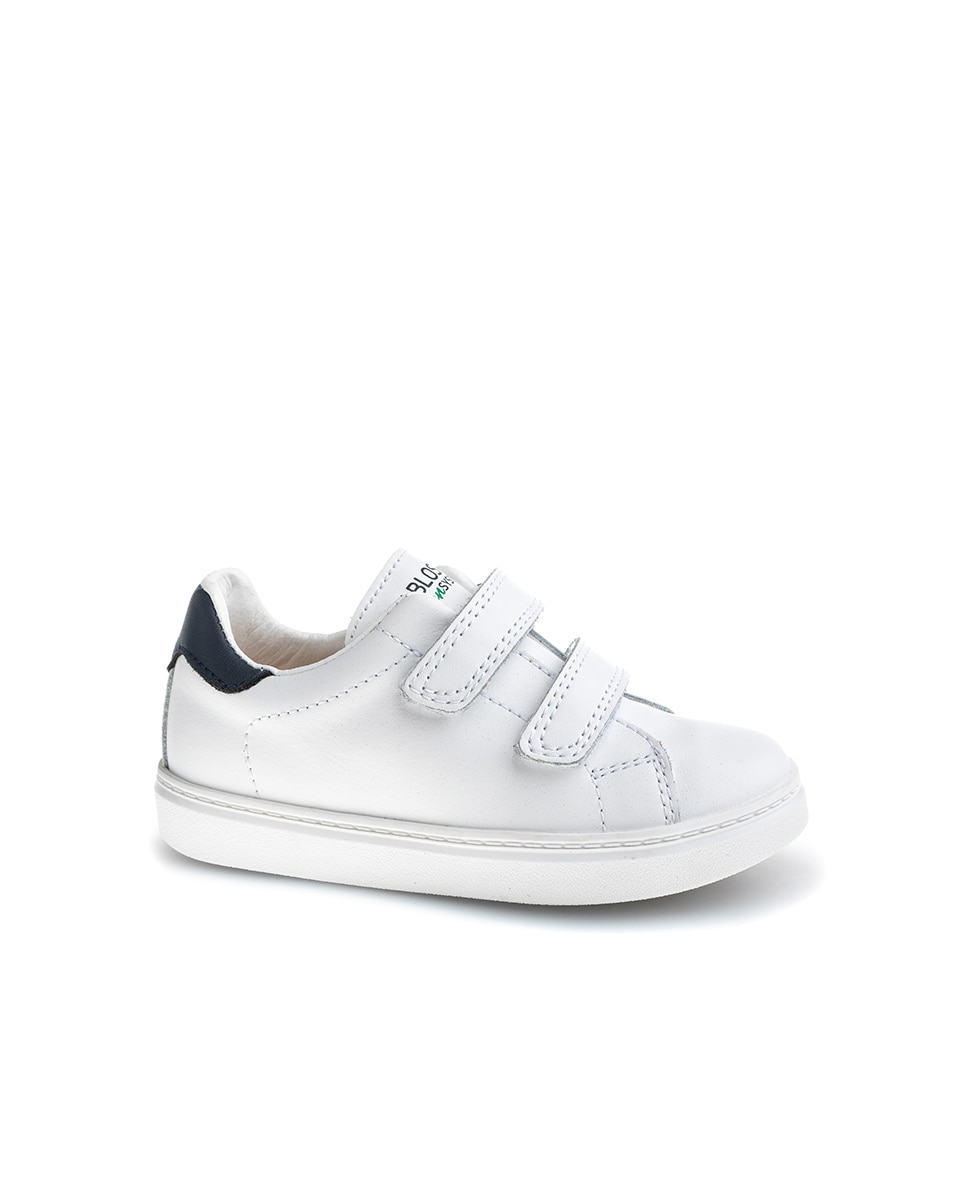 Zapatillas de niños Pablosky de piel con cierre adherente - Rosa Azul-1