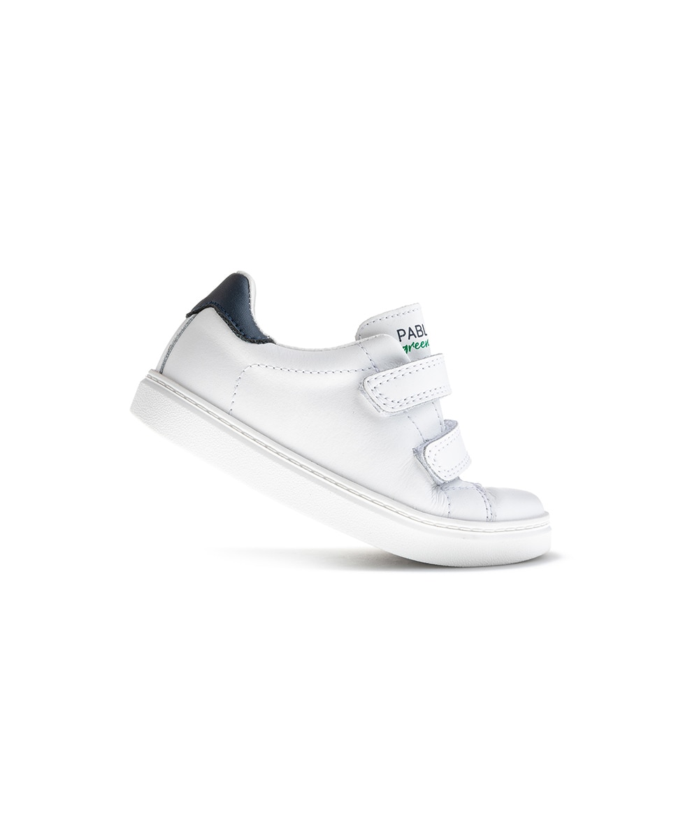 Zapatillas de niños Pablosky de piel con cierre adherente - Rosa Azul-7
