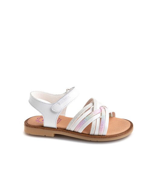 Imagen 0 de Sandalias de niña de piel con cierre adherente