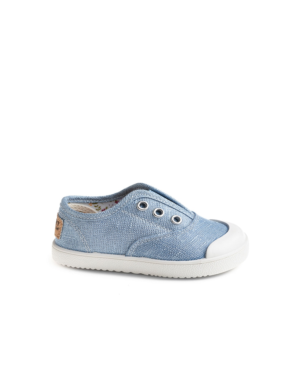 Imagen 0 de Zapatillas de lona de niña barefoot con elástico Rosa claro