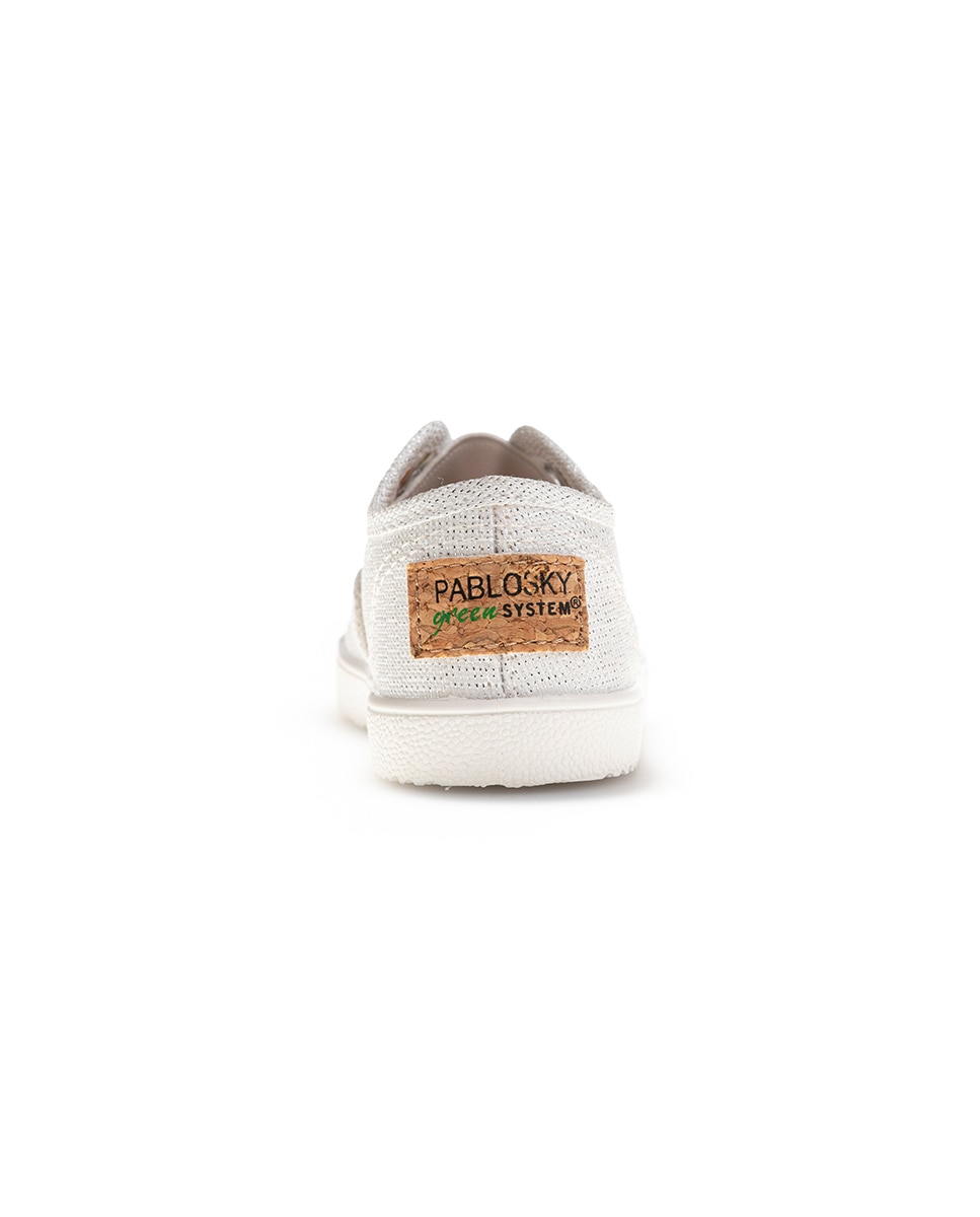 Imagen 4 de Zapatillas de lona de niña con elástico - Pablosky - Blanco Blanco