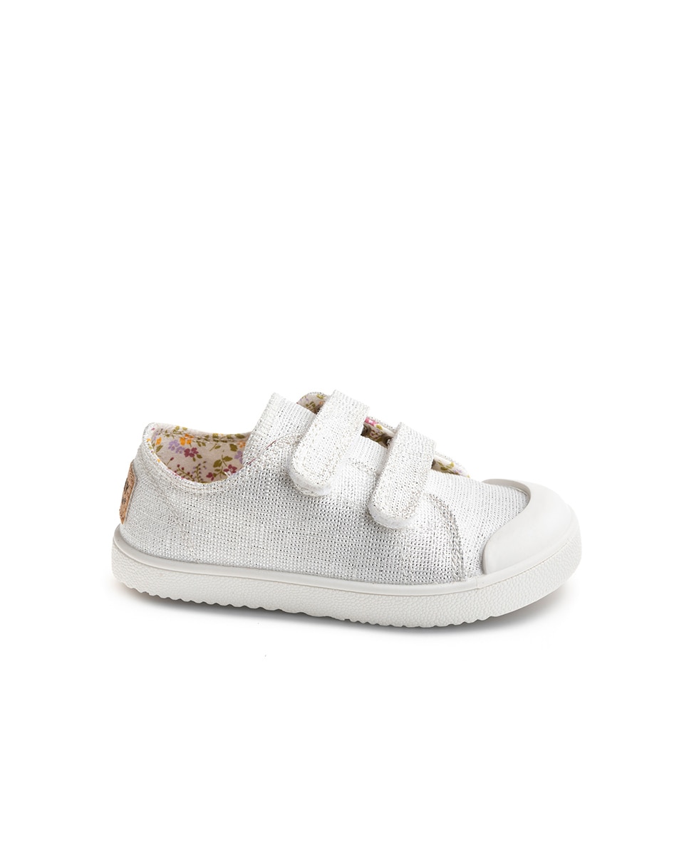 Imagen 0 de Zapatillas de lona de niña barefoot con cierre adherente Rosa claro