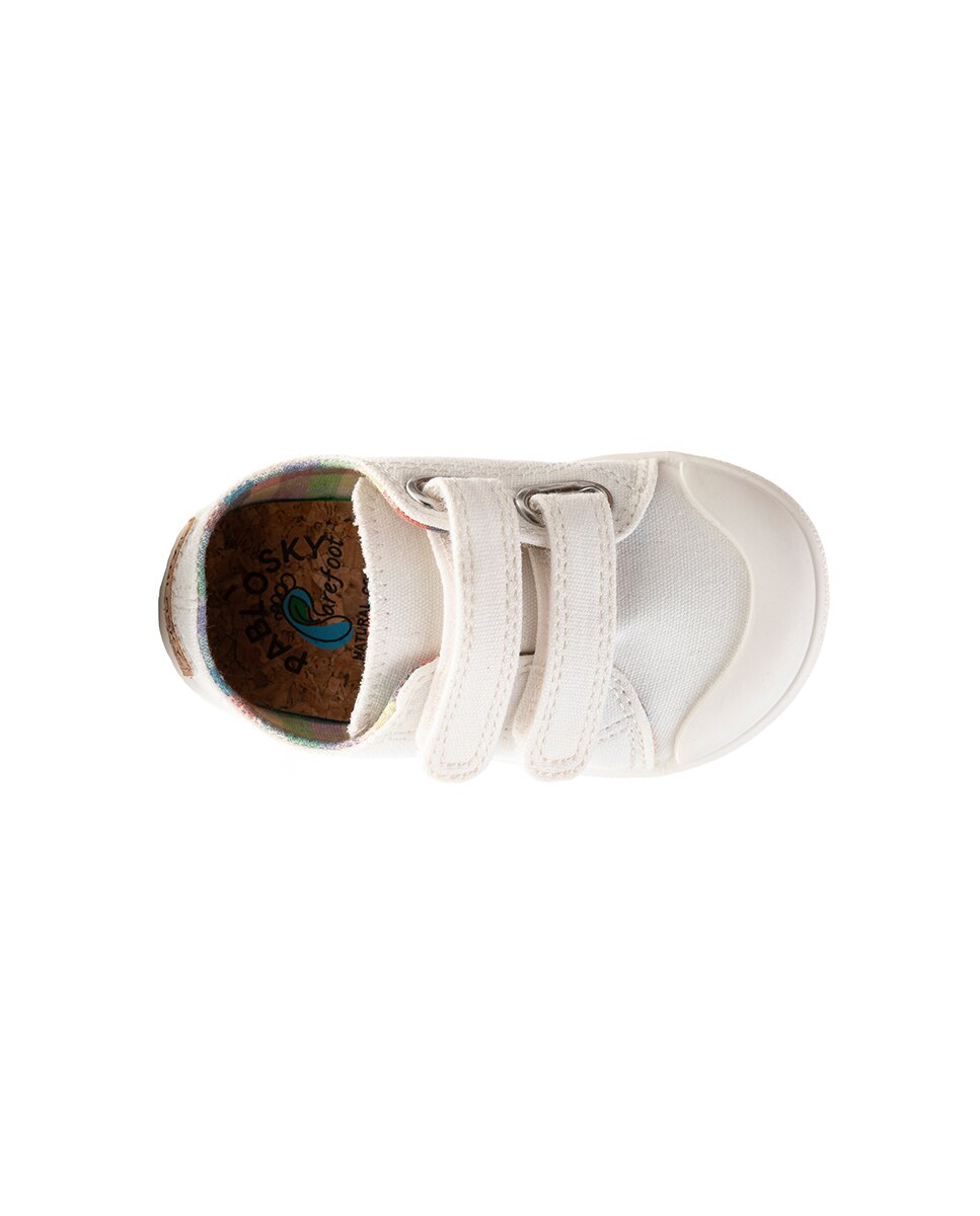 Zapatillas de lona unisex barefoot con cierre adherente - Pablosky - Blanco Blanco-3