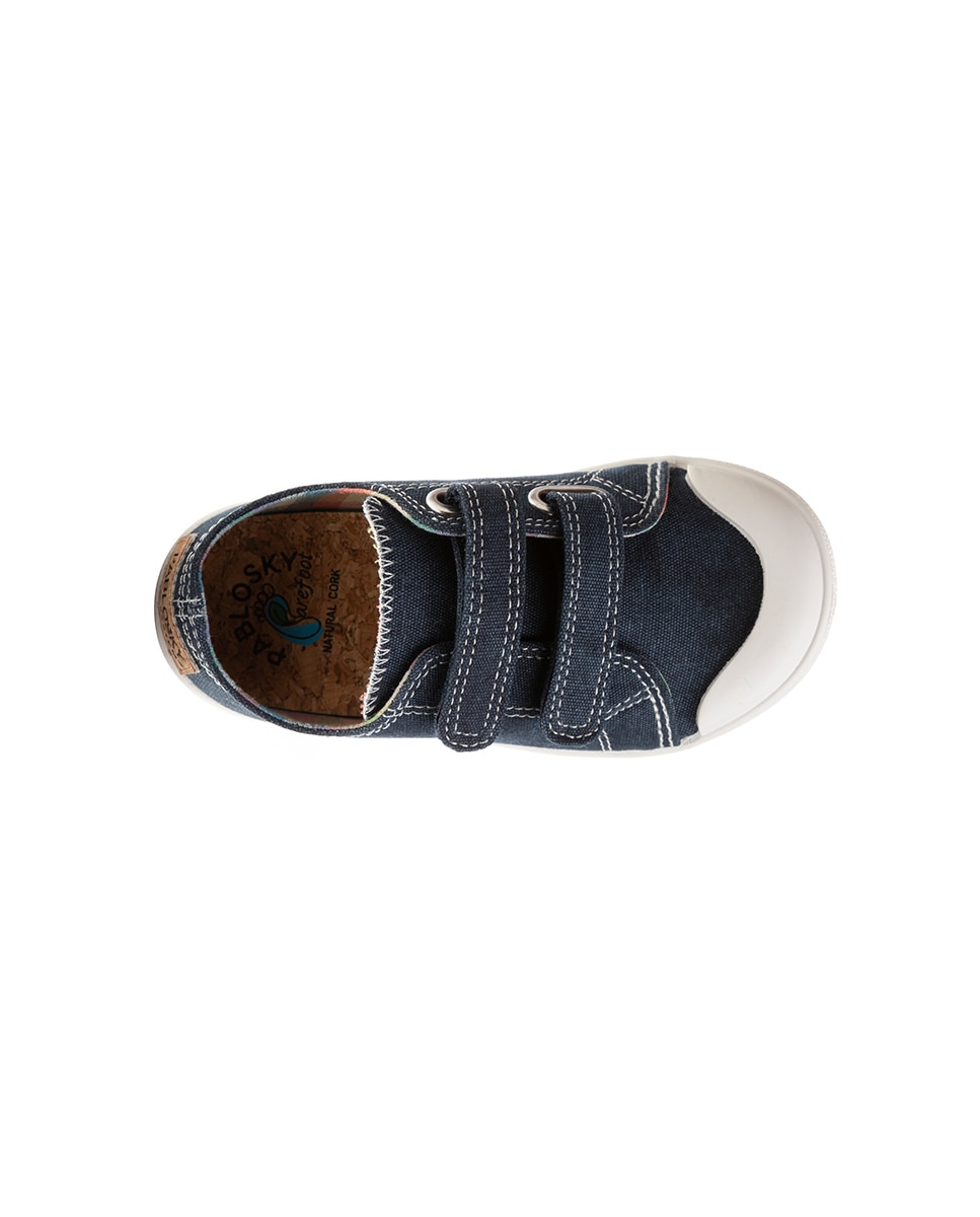 Zapatillas de lona unisex barefoot con cierre adherente - Pablosky - Azul marino Azul marino-3