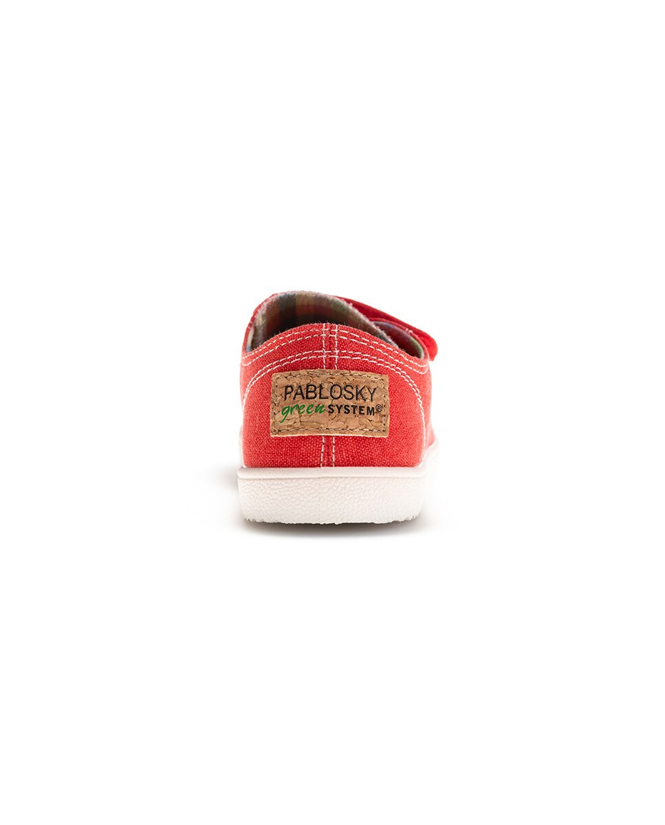 Zapatillas de lona unisex barefoot con cierre adherente - Pablosky - Rojo Rojo-4