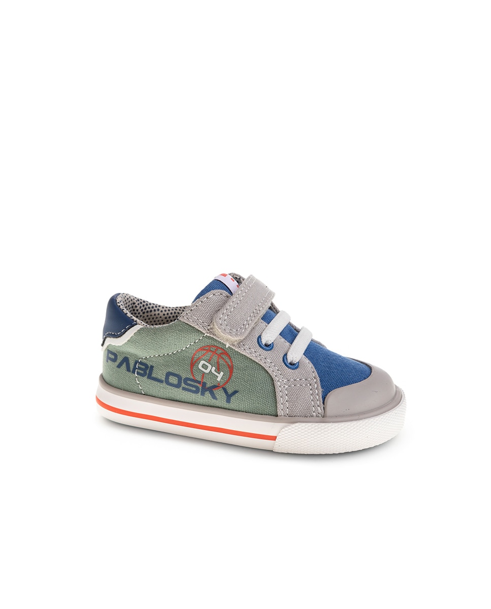Zapatillas de lona de bebé con cierre adherente - Pablosky - Verde / Azul marino Verde / Azul marino-1