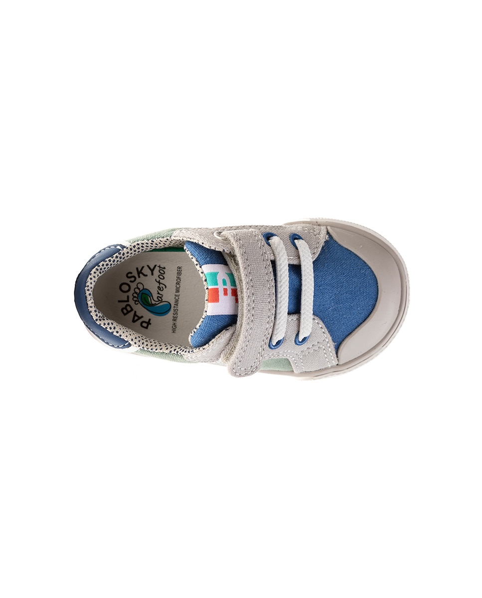 Zapatillas de lona de bebé con cierre adherente - Pablosky - Verde / Azul marino Verde / Azul marino-3