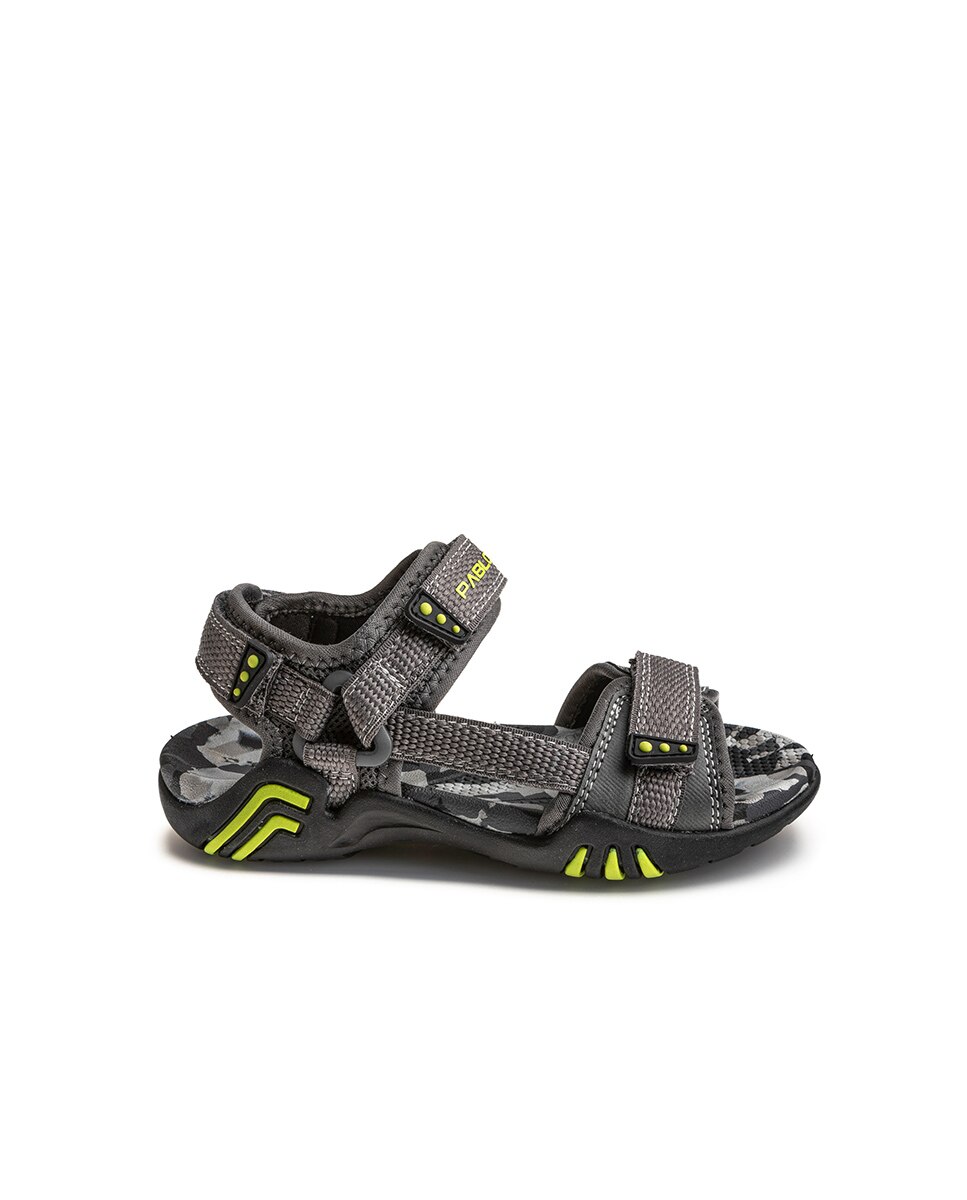 Sandalias de niño con cierre adherente - Pablosky - Gris Gris-1