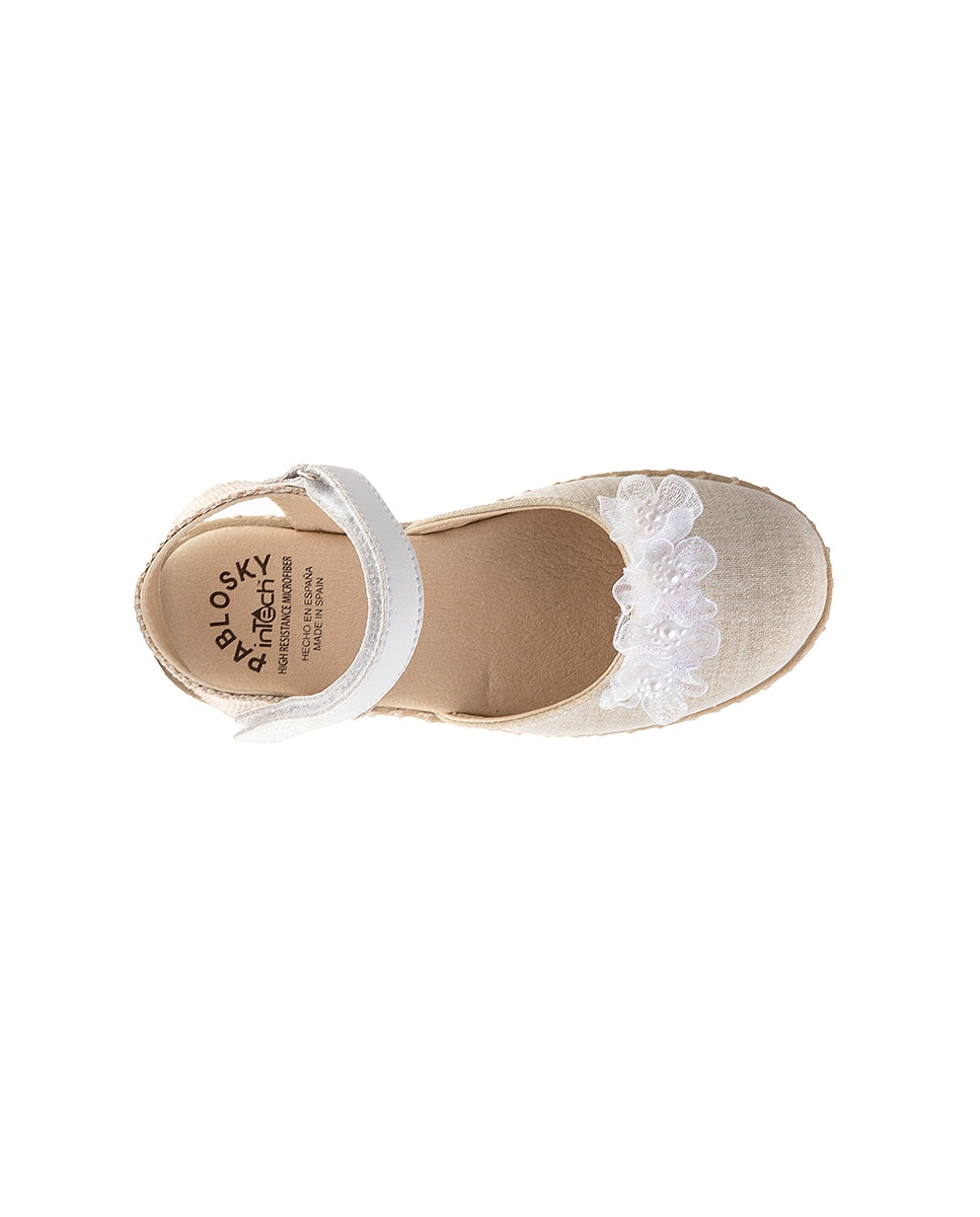 Alpargatas de niña con cierre adherente - Pablosky - Beige Beige-4