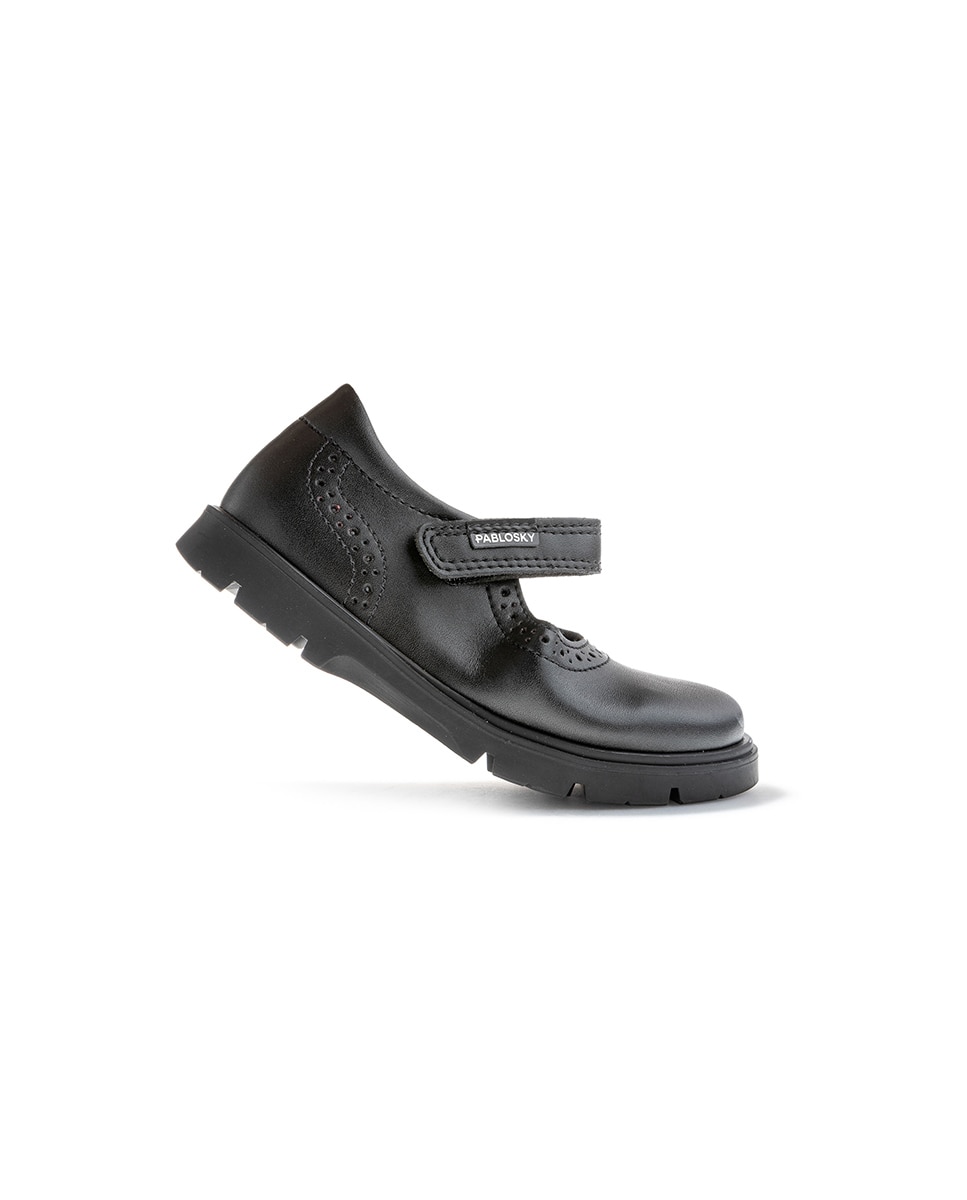 Merceditas de niña con cierre adherente para uniforme escolar - Pablosky - Negro Negro-7