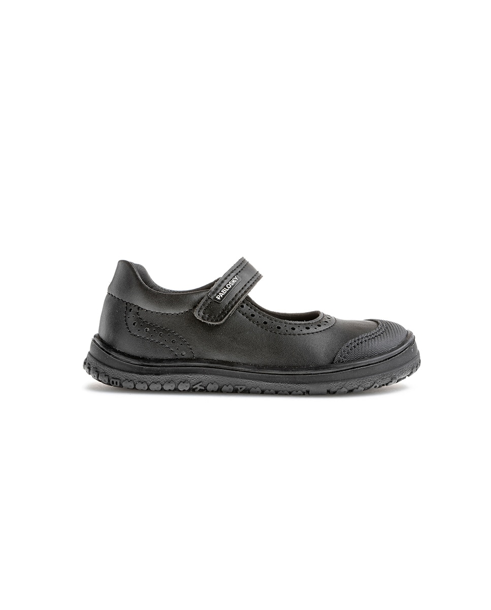 Merceditas de niña con cierre adherente para uniforme escolar - Pablosky - Negro Negro-9