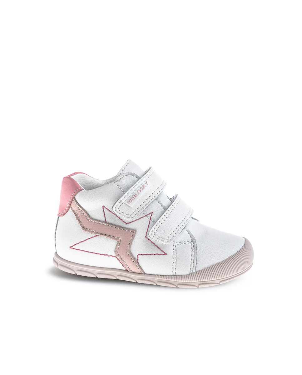 Botas de bebés Pablosky de piel con cierre adherente - Rosa Rosa-1