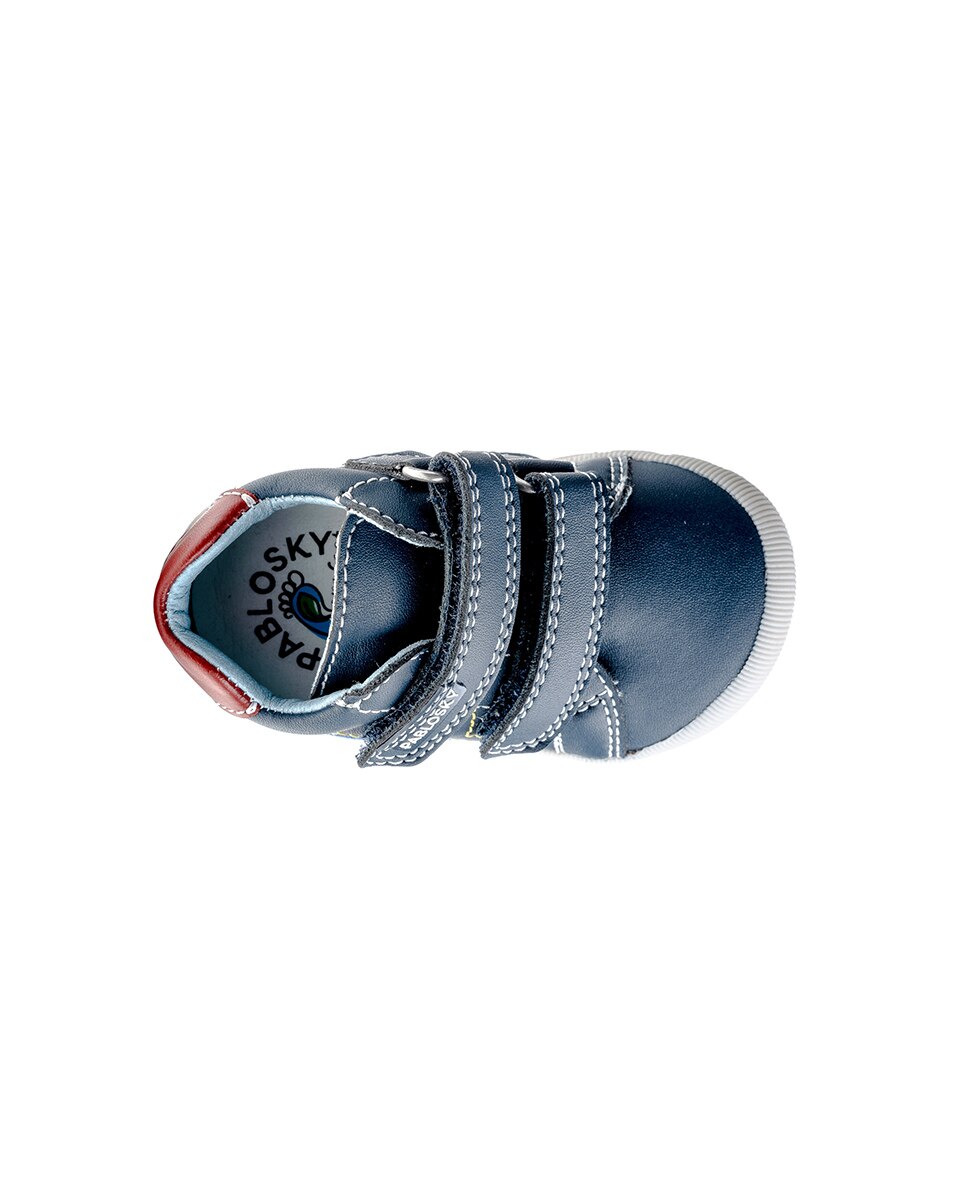 Botas de bebés Pablosky de piel con cierre adherente - Azul Azul-5