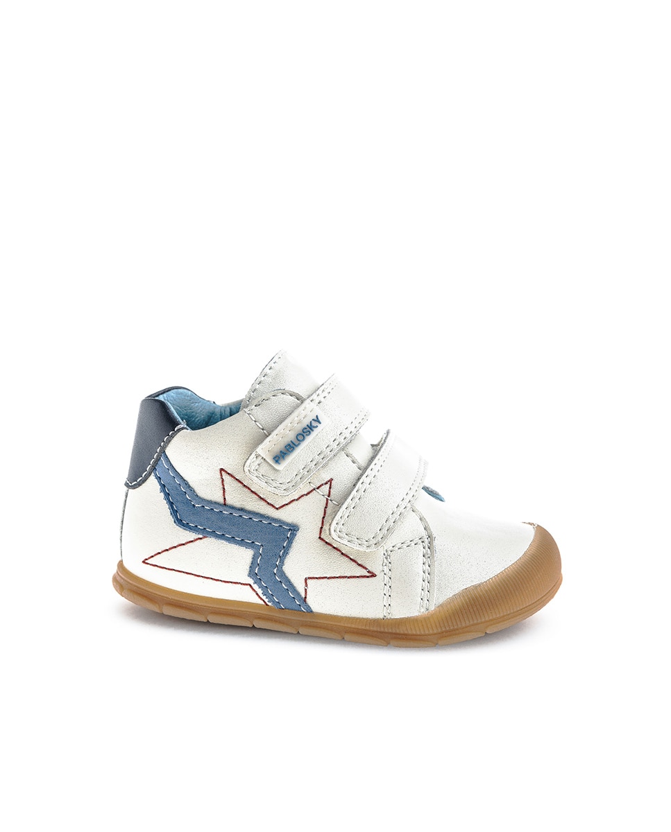 Botas de bebés Pablosky de piel con cierre adherente - Blanco Blanco-1