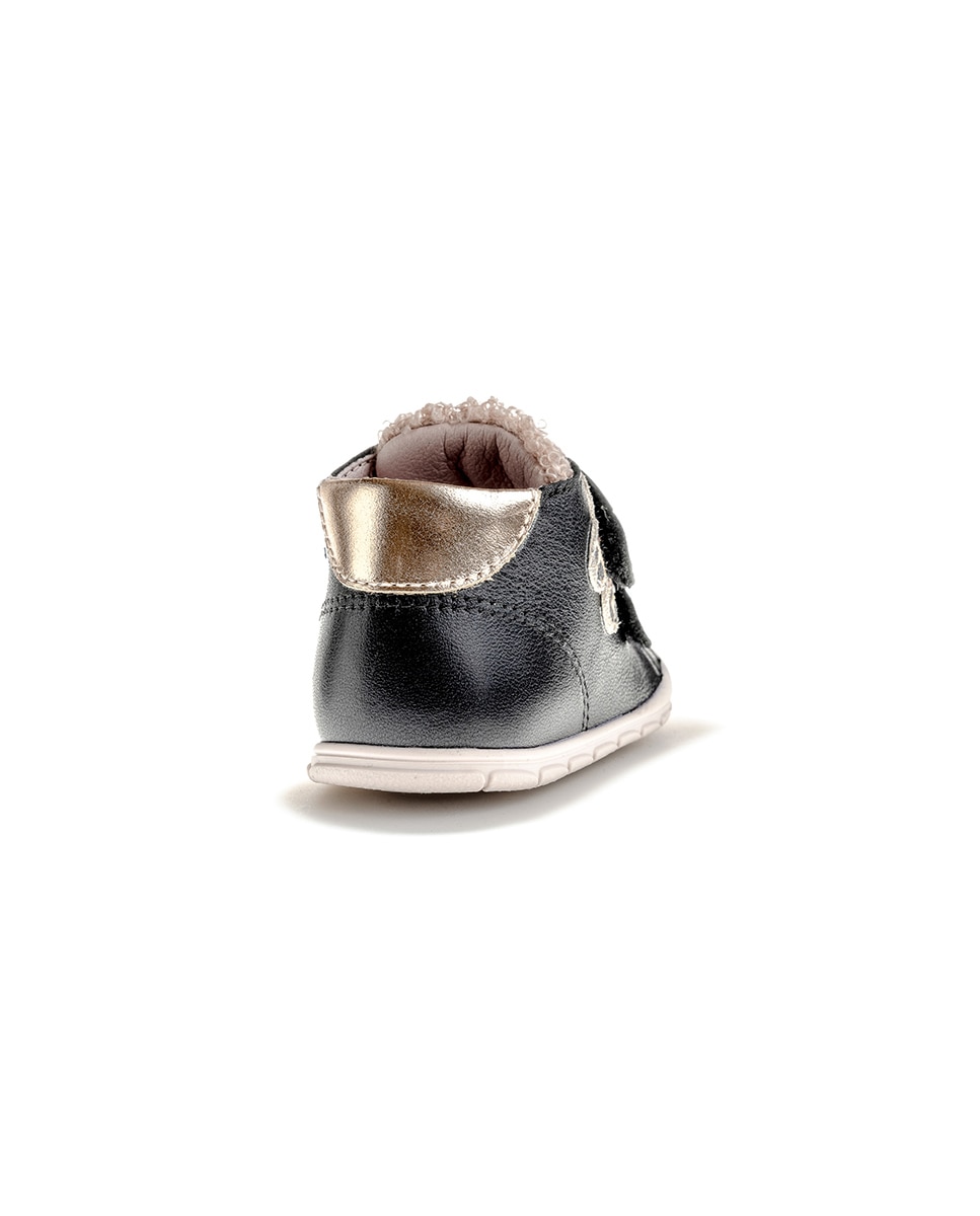 Botas de bebés Pablosky de piel con cierre adherente - Rosa Negro-7