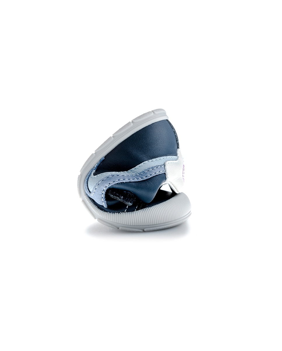 Zapatillas de bebés Pablosky de piel con cierre adherente - Azul Azul-2