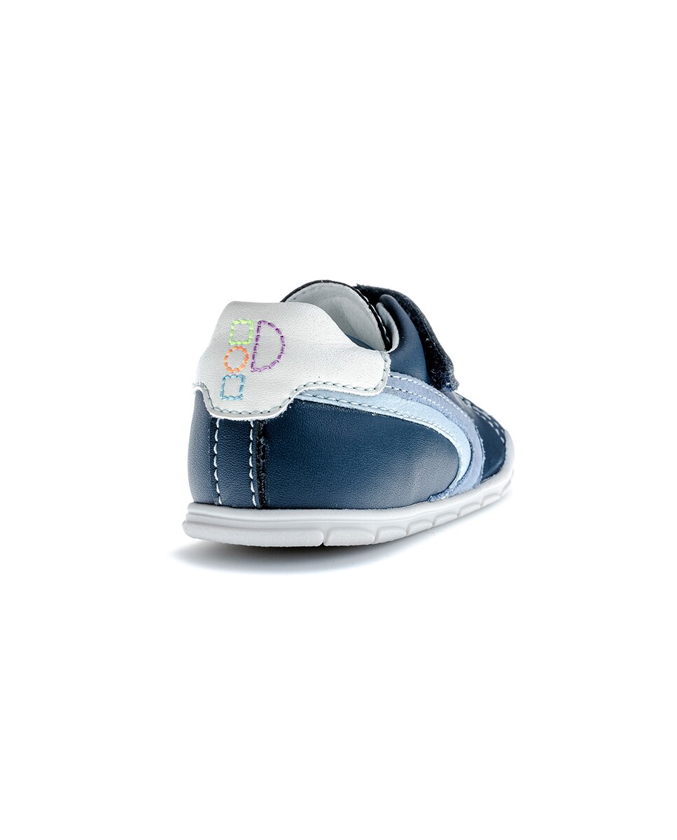 Zapatillas de bebés Pablosky de piel con cierre adherente - Azul Azul-7