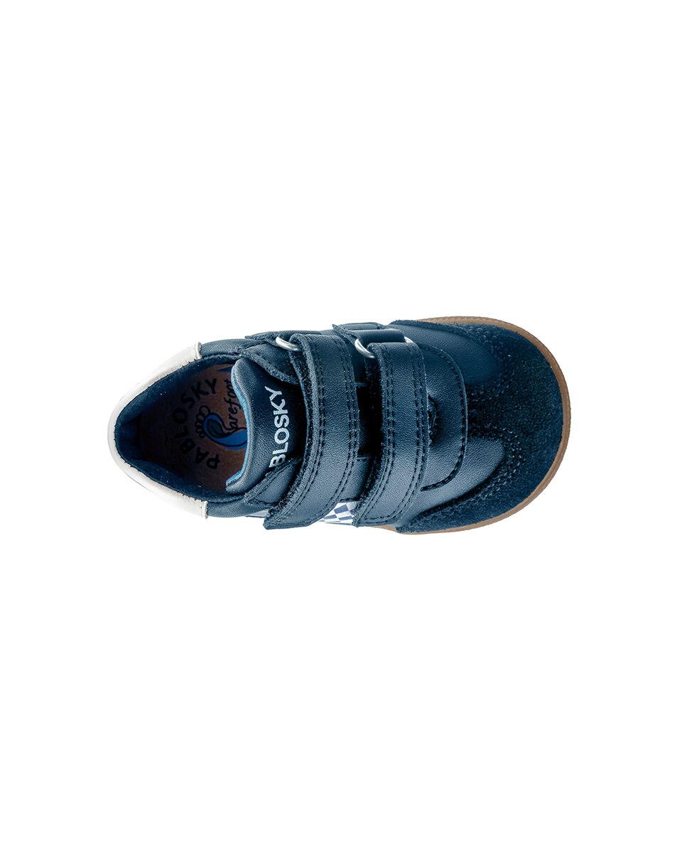 Botas de niño Barefoot de piel con cierre adherente - Pablosky - Azul Azul-5