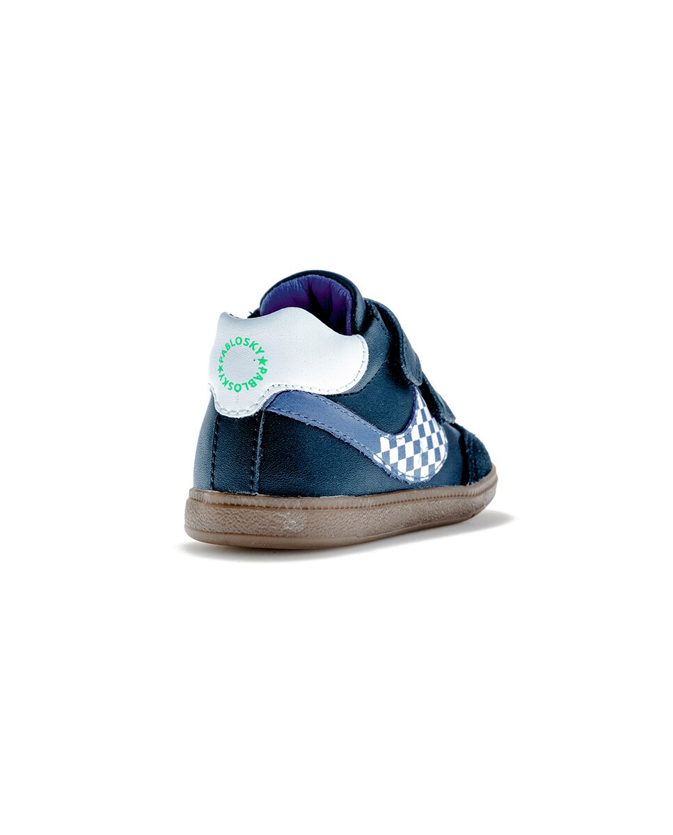 Botas de niño Barefoot de piel con cierre adherente - Pablosky - Azul Azul-7