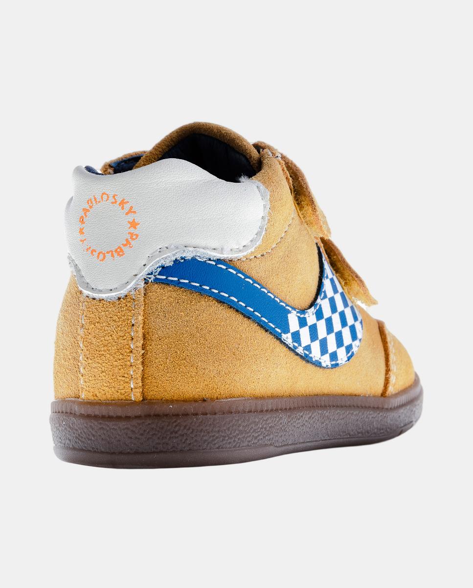 Botas de niño Barefoot de piel con cierre adherente - Pablosky - Amarillo Amarillo-4