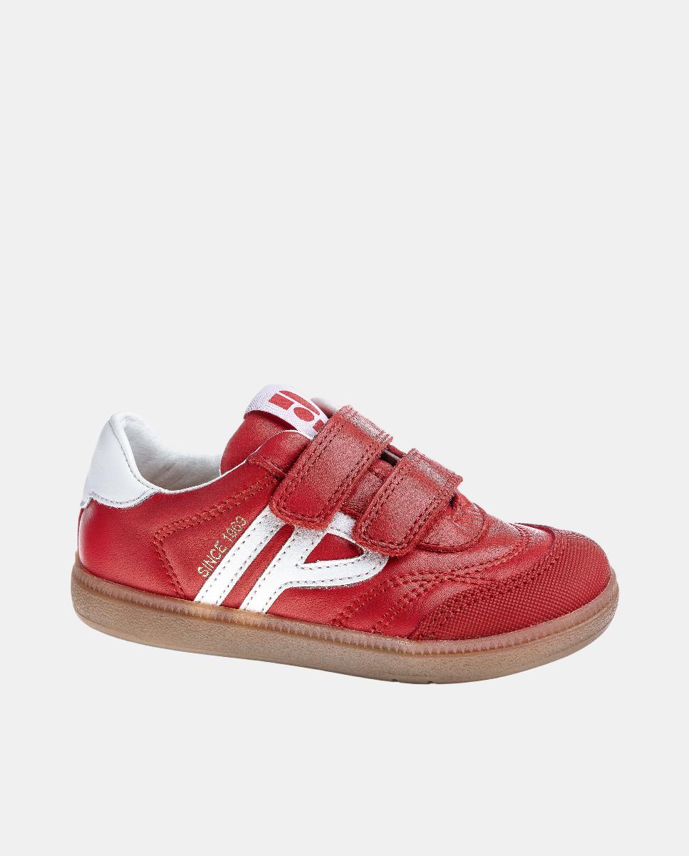Zapatillas deportivas de niños pablosky barefoot de piel con cierre adherente - Rojo Rojo-1