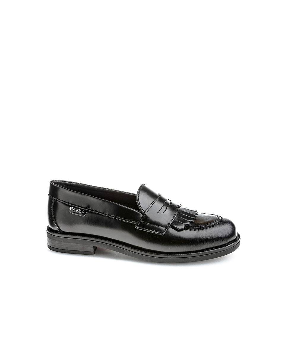 Imagen 1 de Mocasines de niña de piel para uniforme escolar - Pablosky - Negro Negro