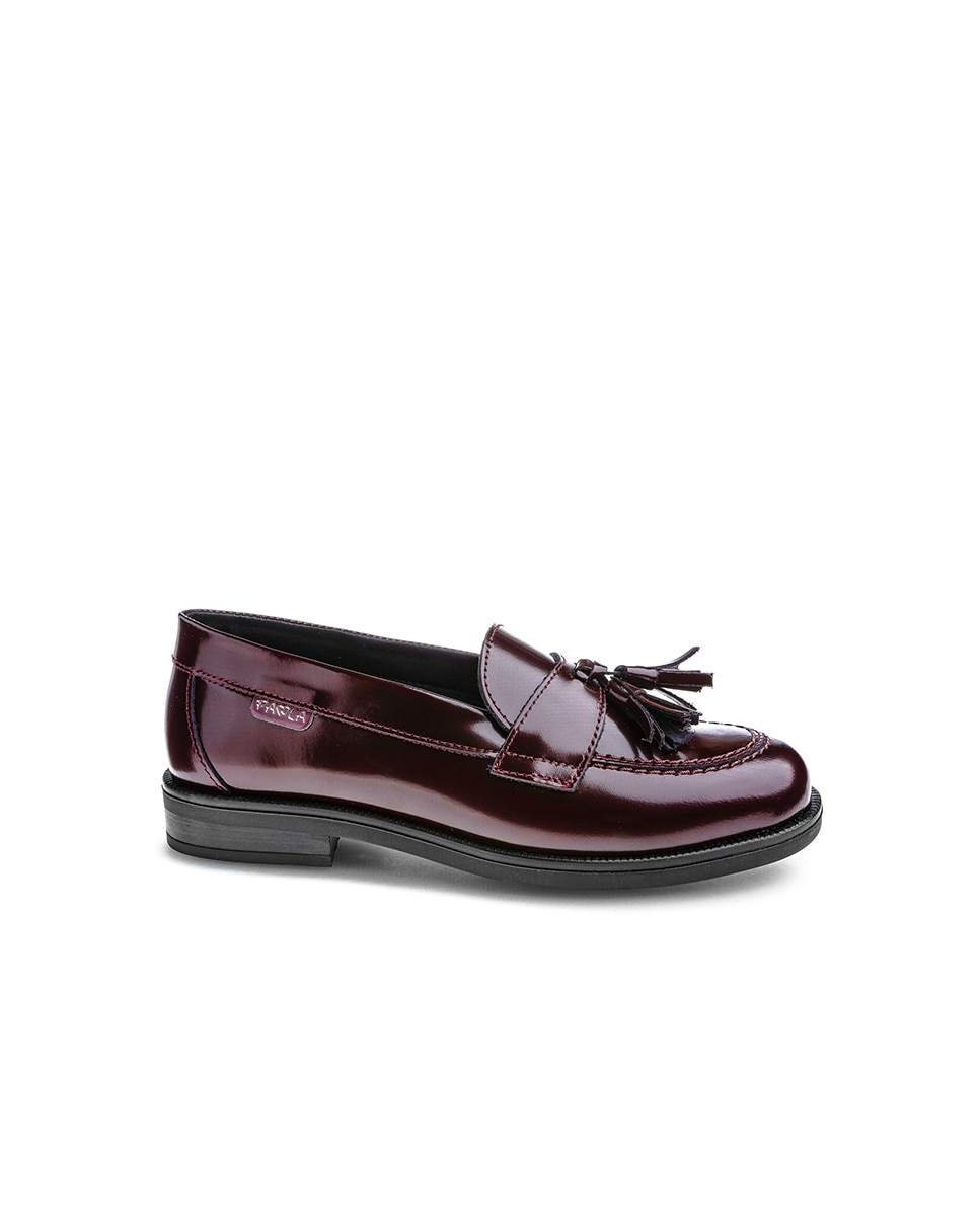Imagen 0 de Mocasines de niña de piel para uniforme escolar Negro