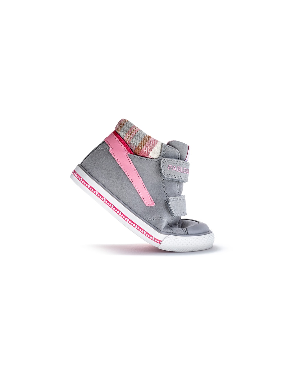 Botines de niña Pablosky textiles con cierre adherente - Gris Gris-6