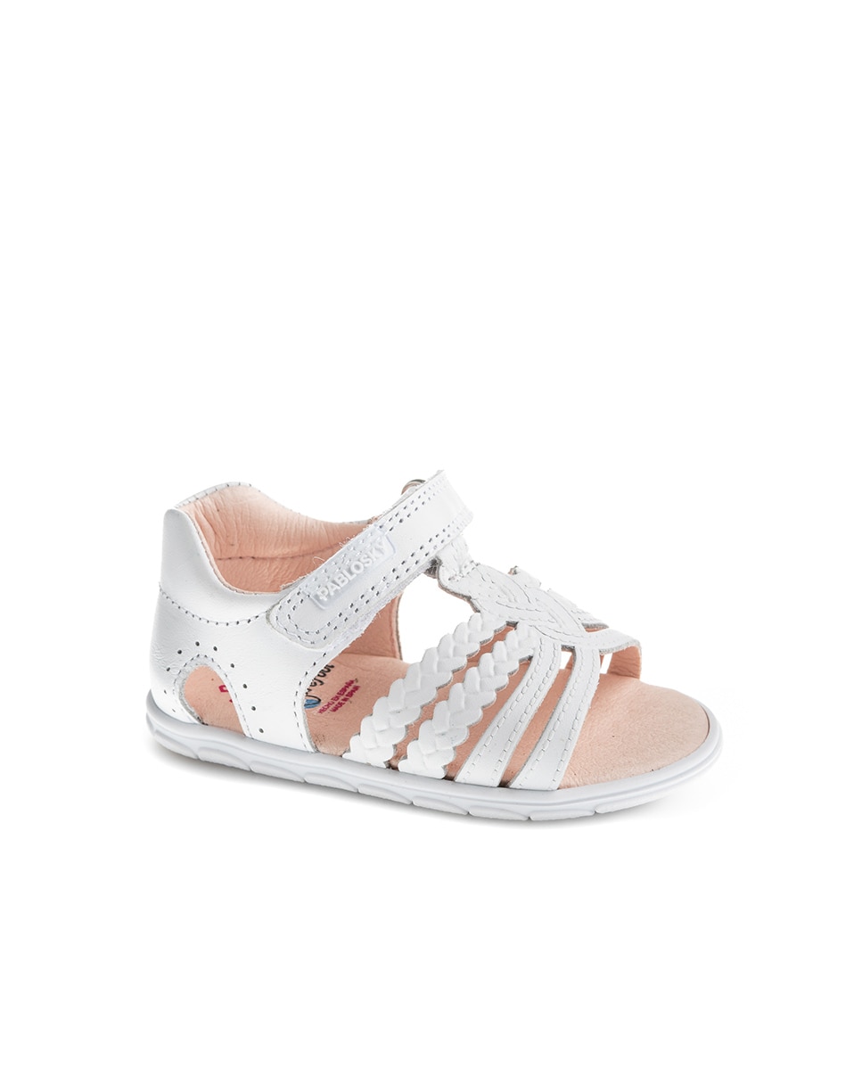 Imagen 1 de Sandalias de bebé niña barefoot con cierre adherente - Pablosky - Blanco Blanco