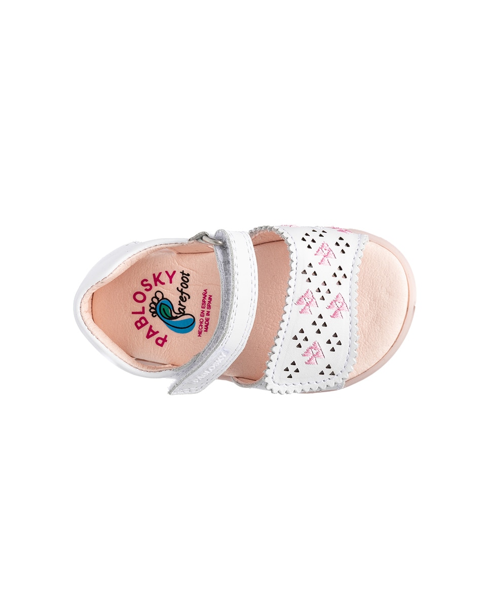 Sandalias de bebé niña barefoot con cierre adherente - Pablosky - Rosa Rosa-5