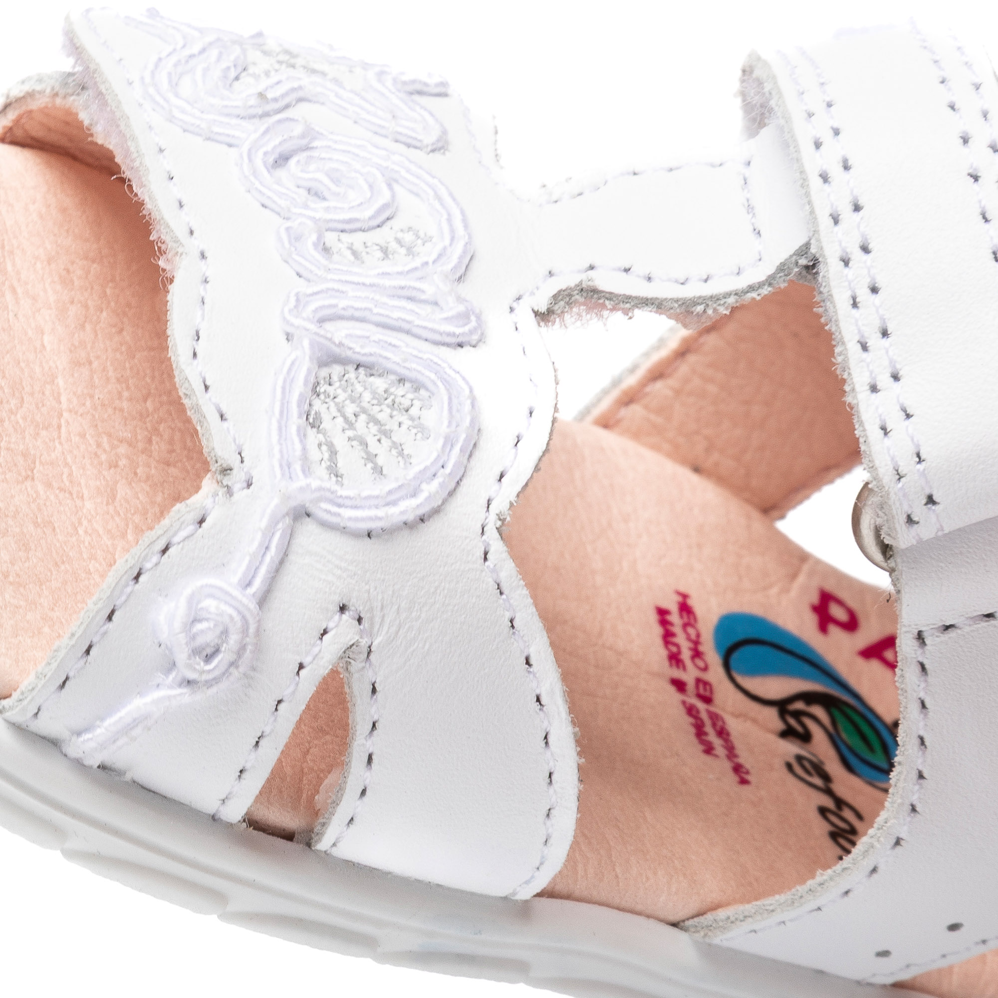 Sandalias de bebé niña barefoot con cierre adherente - Pablosky - Blanco Blanco-3