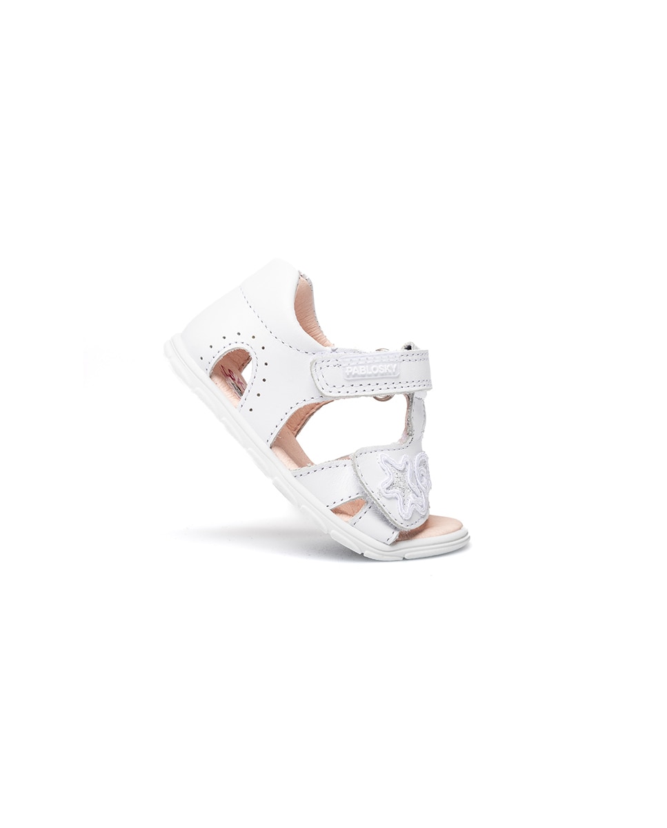 Sandalias de bebé niña barefoot con cierre adherente - Pablosky - Blanco Blanco-7