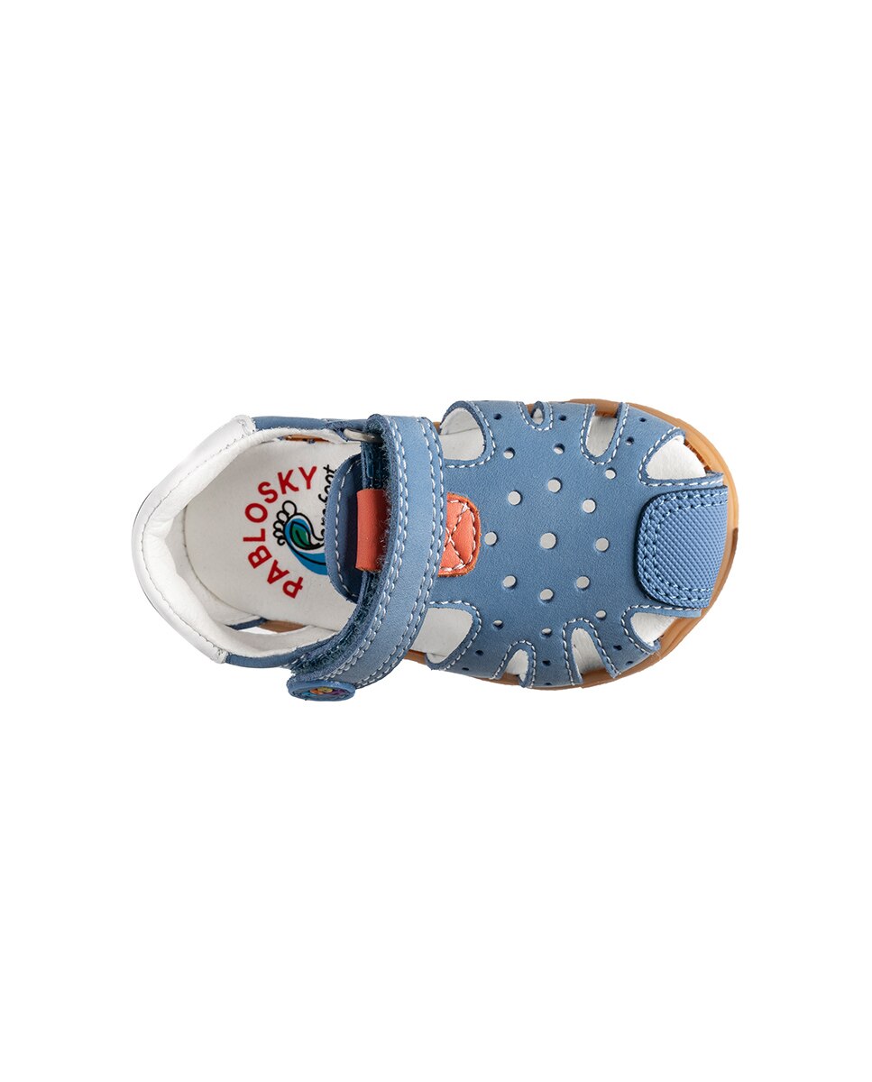 Imagen 5 de Sandalias de bebé niño barefoot con cierre adherente - Pablosky - Azul Azul