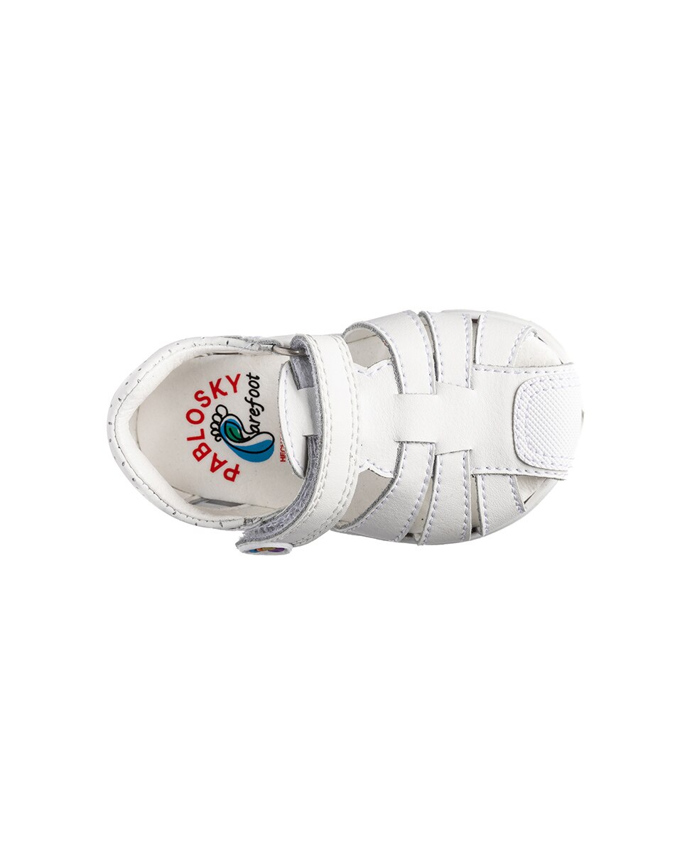 Sandalias de bebé barefoot con cierre adherente - Pablosky - Blanco Blanco-5