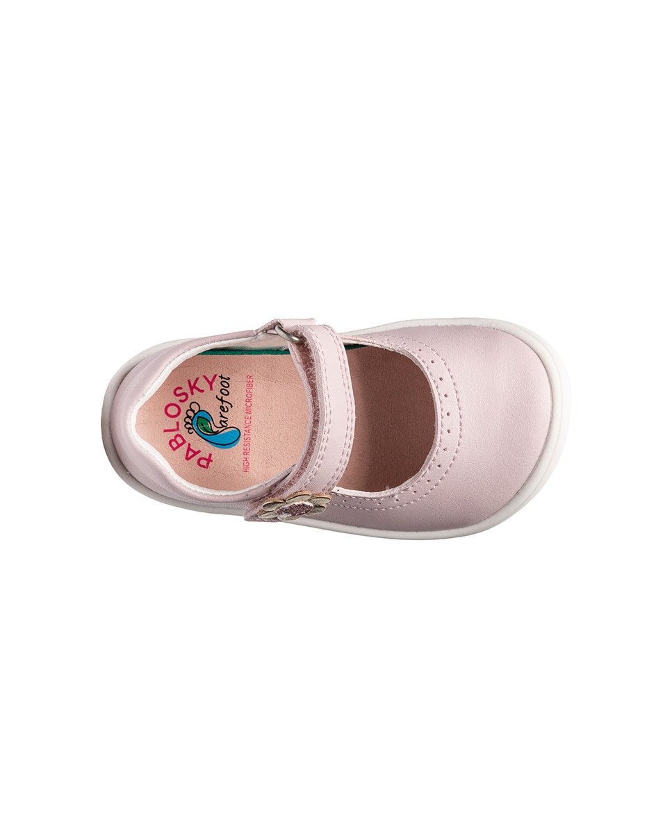 Merceditas de bebé niña barefoot con cierre adherente - Pablosky - Rosa pastel Rosa pastel-5