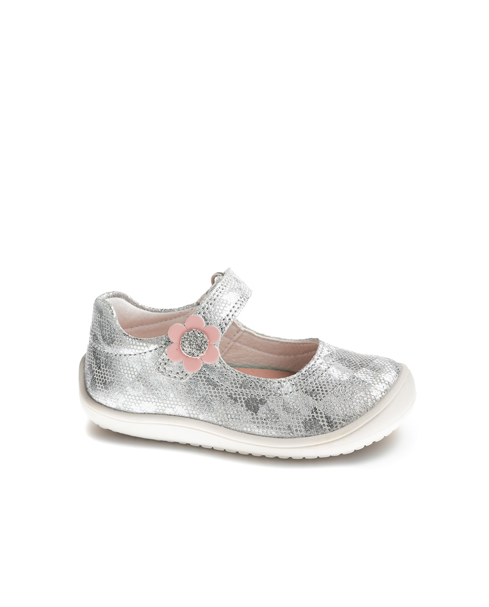 Merceditas de bebé niña barefoot con cierre adherente - Pablosky - Plata Plata-1