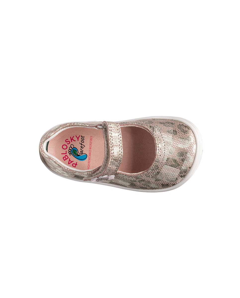 Merceditas de bebé niña barefoot con cierre adherente - Pablosky - Beige Beige-5