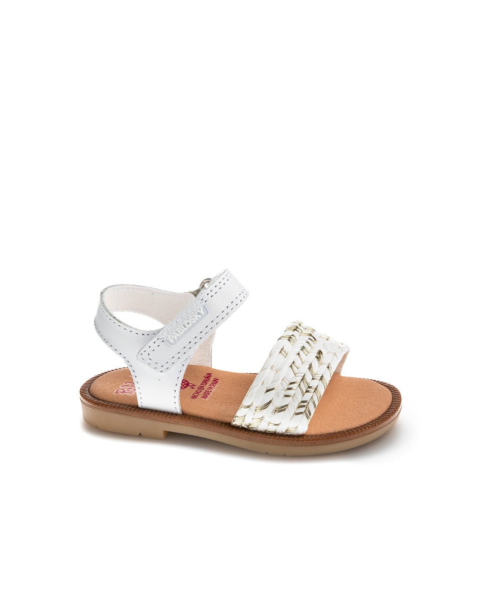 Sandalias de bebé niña con cierre adherente - Pablosky - Blanco Blanco-1
