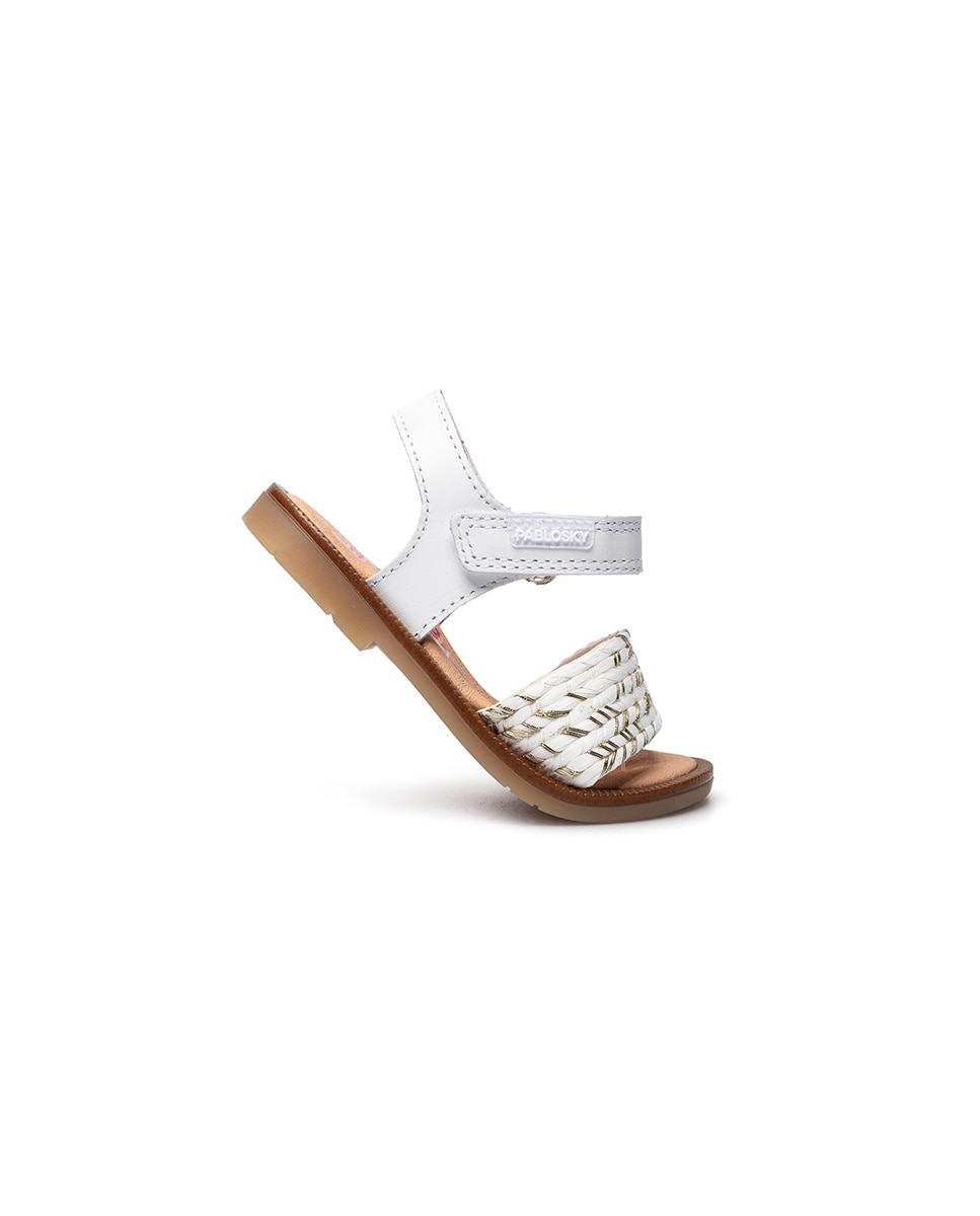 Sandalias de bebé niña con cierre adherente - Pablosky - Blanco Blanco-7