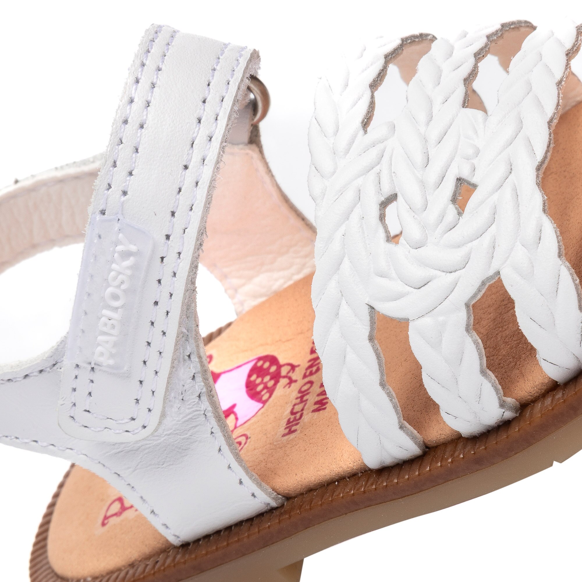 Sandalias de bebé niña con cierre adherente - Pablosky - Blanco Blanco-3