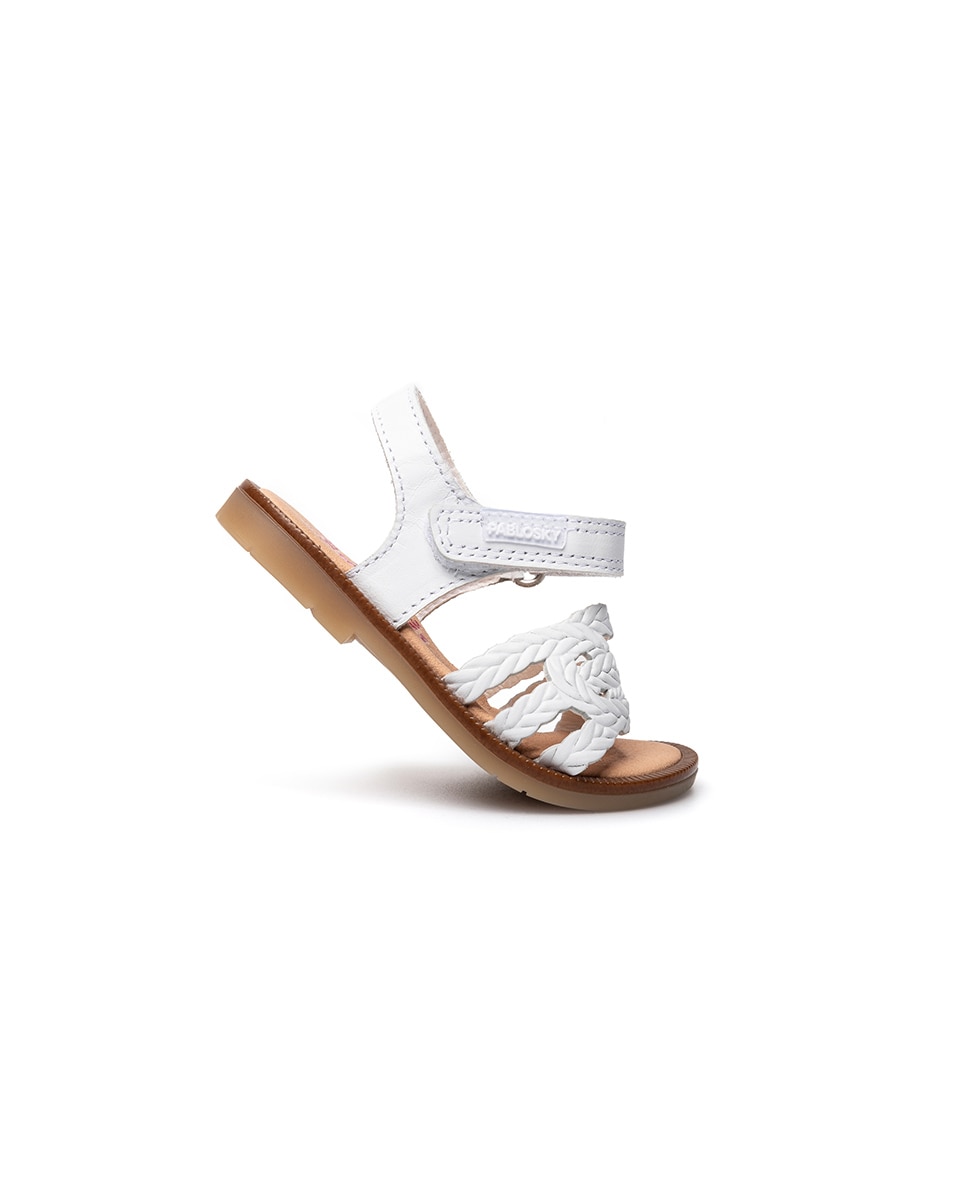 Sandalias de bebé niña con cierre adherente - Pablosky - Blanco Blanco-7